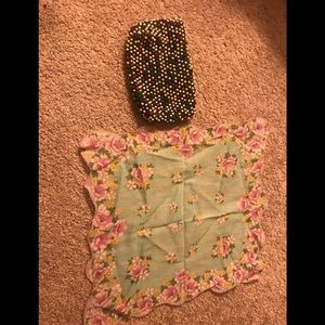 1950s coin purse and vintage hankerchief